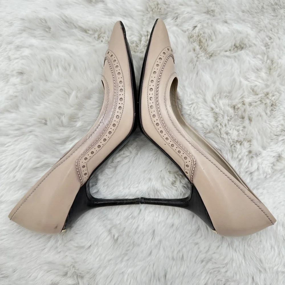 Burberry Leather Nude Pointed Toe Heels 40 US 10‎ - Picture 9 of 13